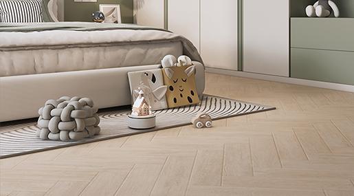 浅色人字拼木纹砖，是温柔感的良配！